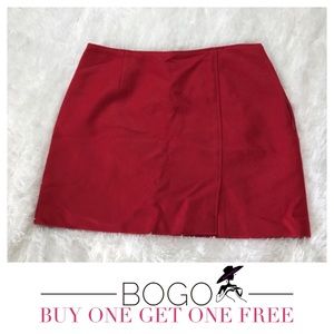 ☀️*BOGO* EXPRESS- Red Wool Midi Skirt Lined NWT